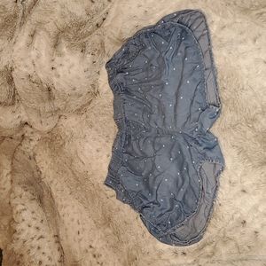 NWOT Elastic waste Jean shorts with white star detail